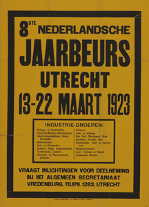 701710 Affiche van de 8e Nederlandse Jaarbeurs te Utrecht.